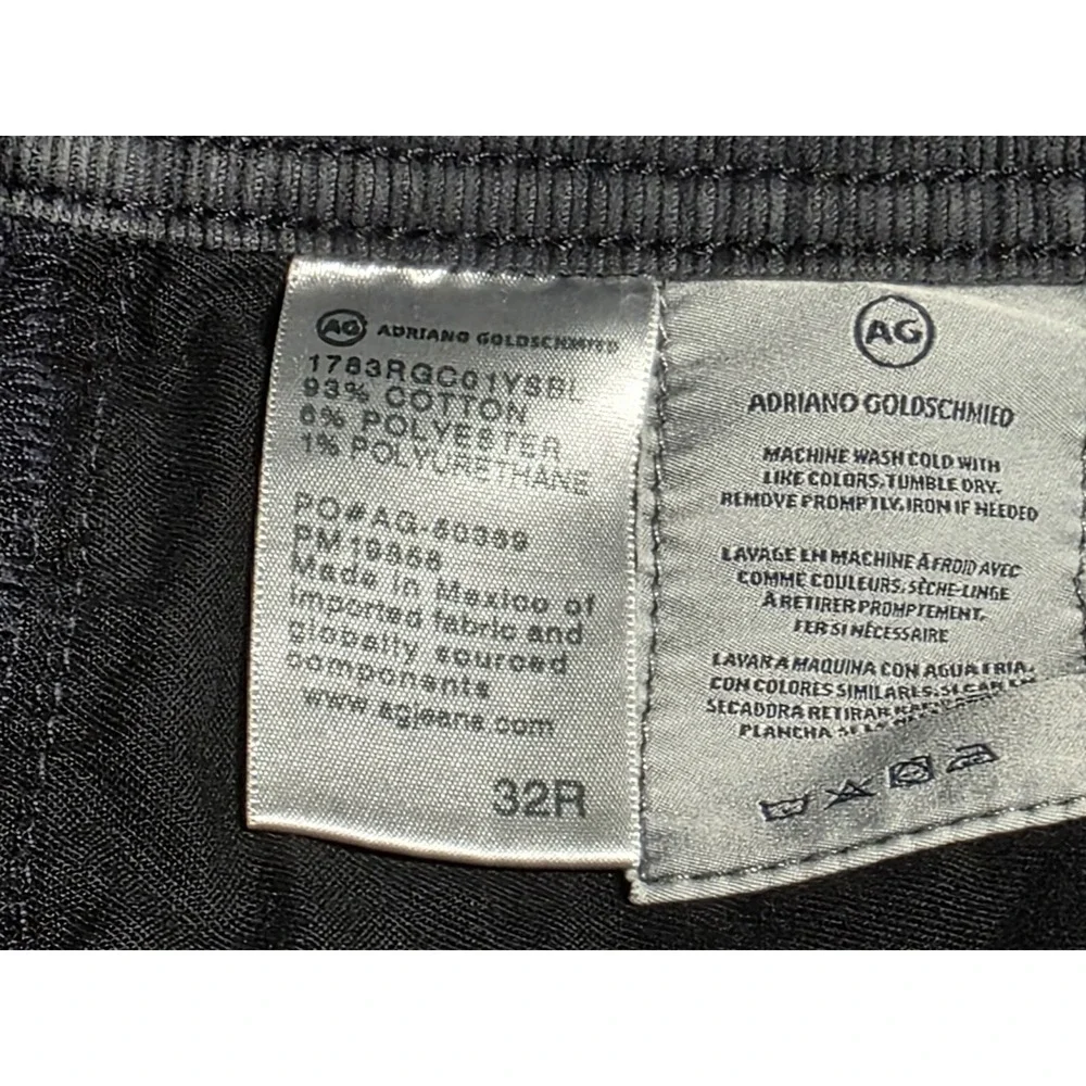 AG Adriano‎ Goldschmied Pants Mens 32x33 Gray Corduroy Tellis Modern Slim Skinny